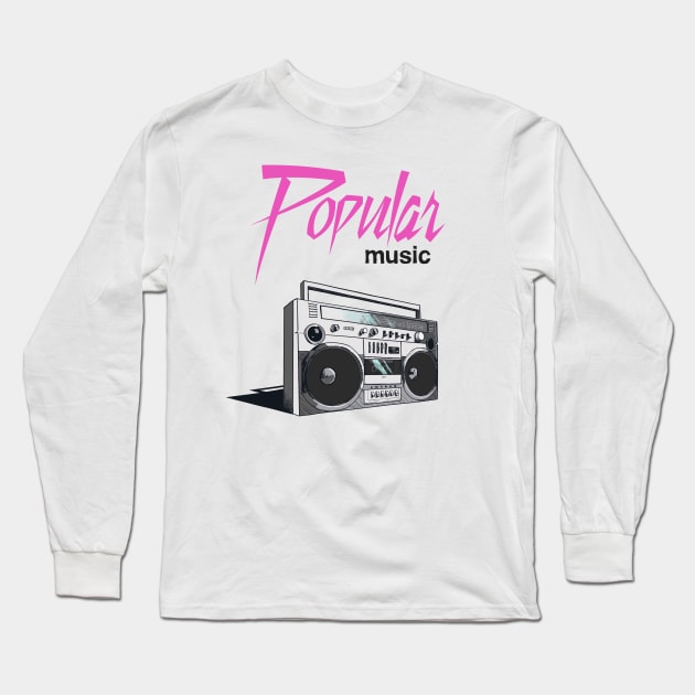 Classic Pop Music Logo Long Sleeve T-Shirt by popmusicpodcast